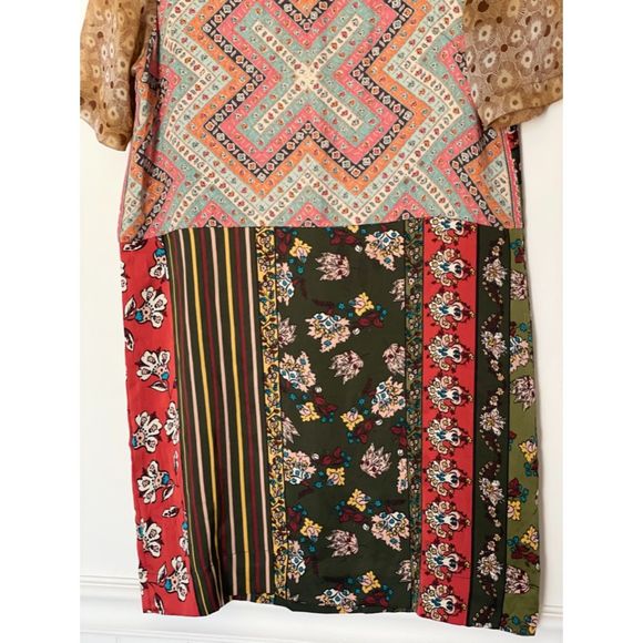 TINY Anthropologie Mixed Print Boho Floral Dress Size XS- Small b142 - Picture 9 of 12